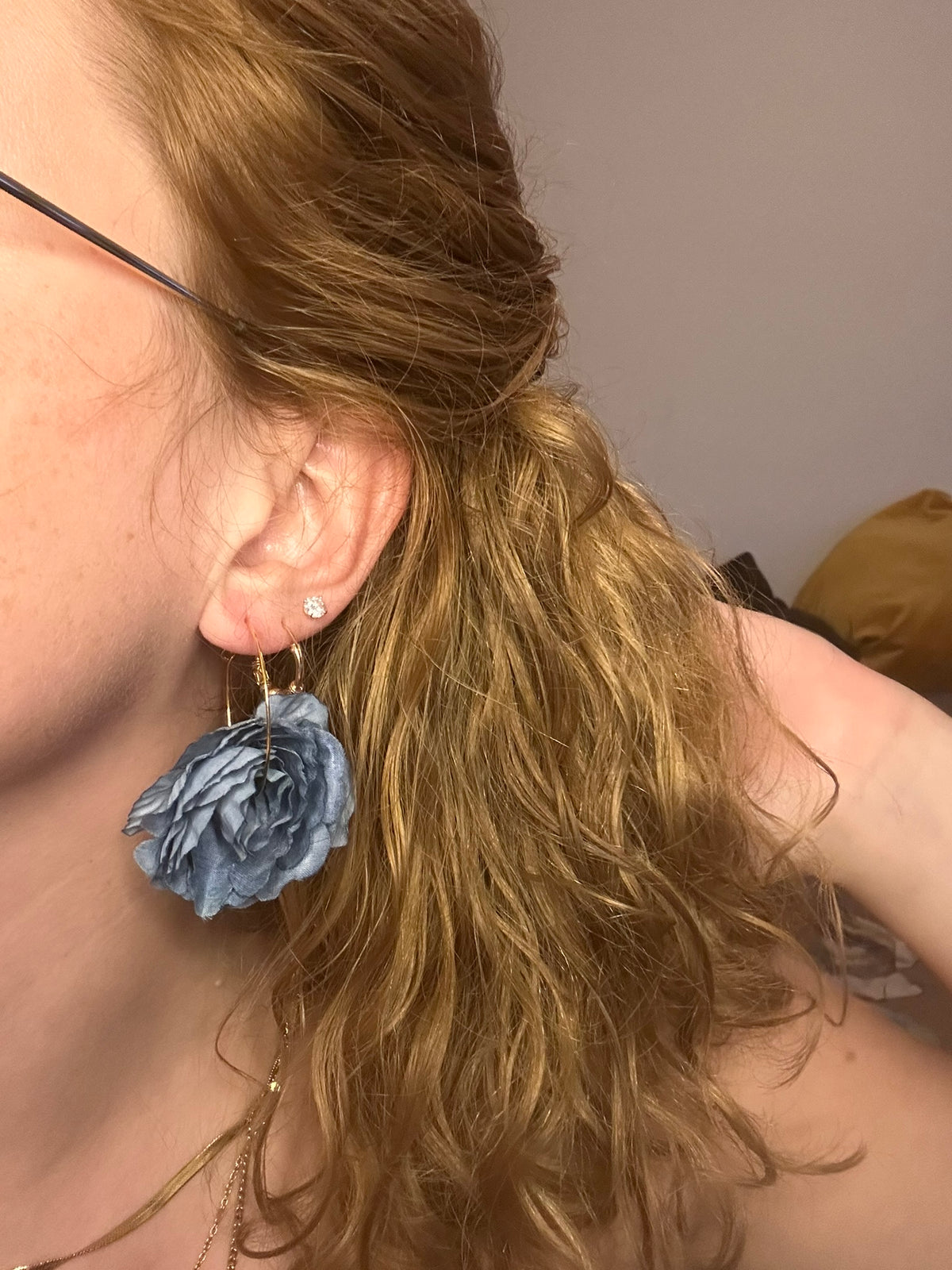 Boucles Jardin bleu - Upcycling - acier inoxydable - Création unique - Mieleonor