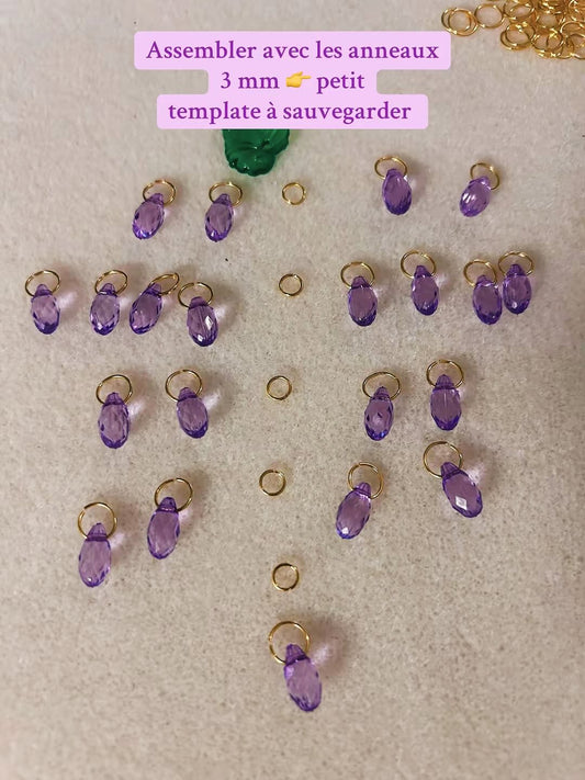 Kit DIY - niveau expert - Boucles d'oreille Dionysos - Perle de verre et acier inoxydable - Mieleonor