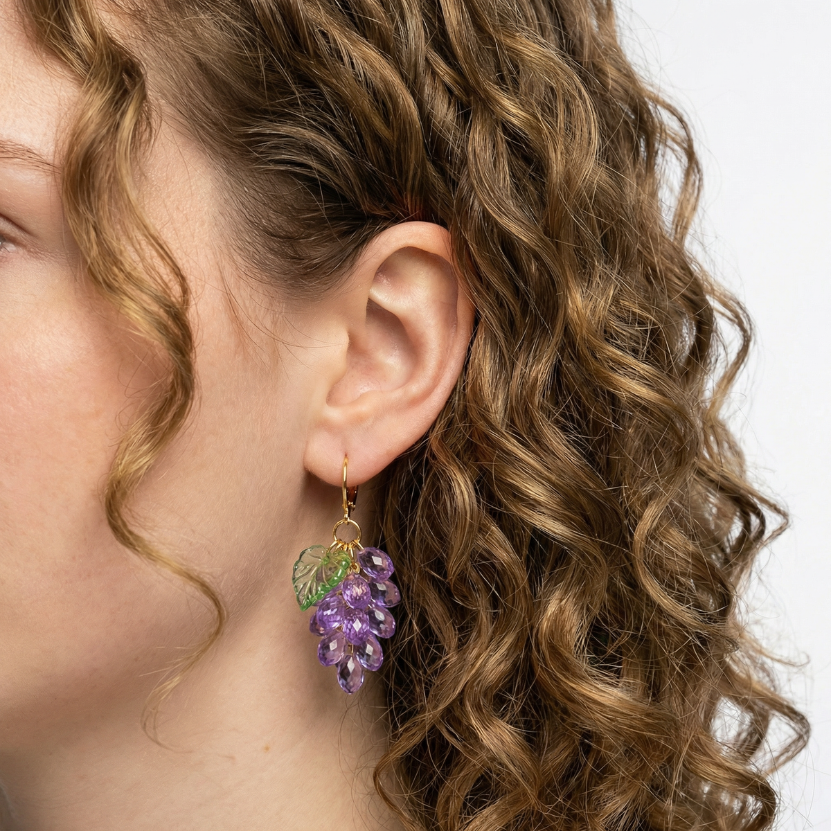 Boucles d’oreilles Dionysos – Acier inoxydable doré ou argenté – Perles de verre – Bijou fait main - Mieleonor