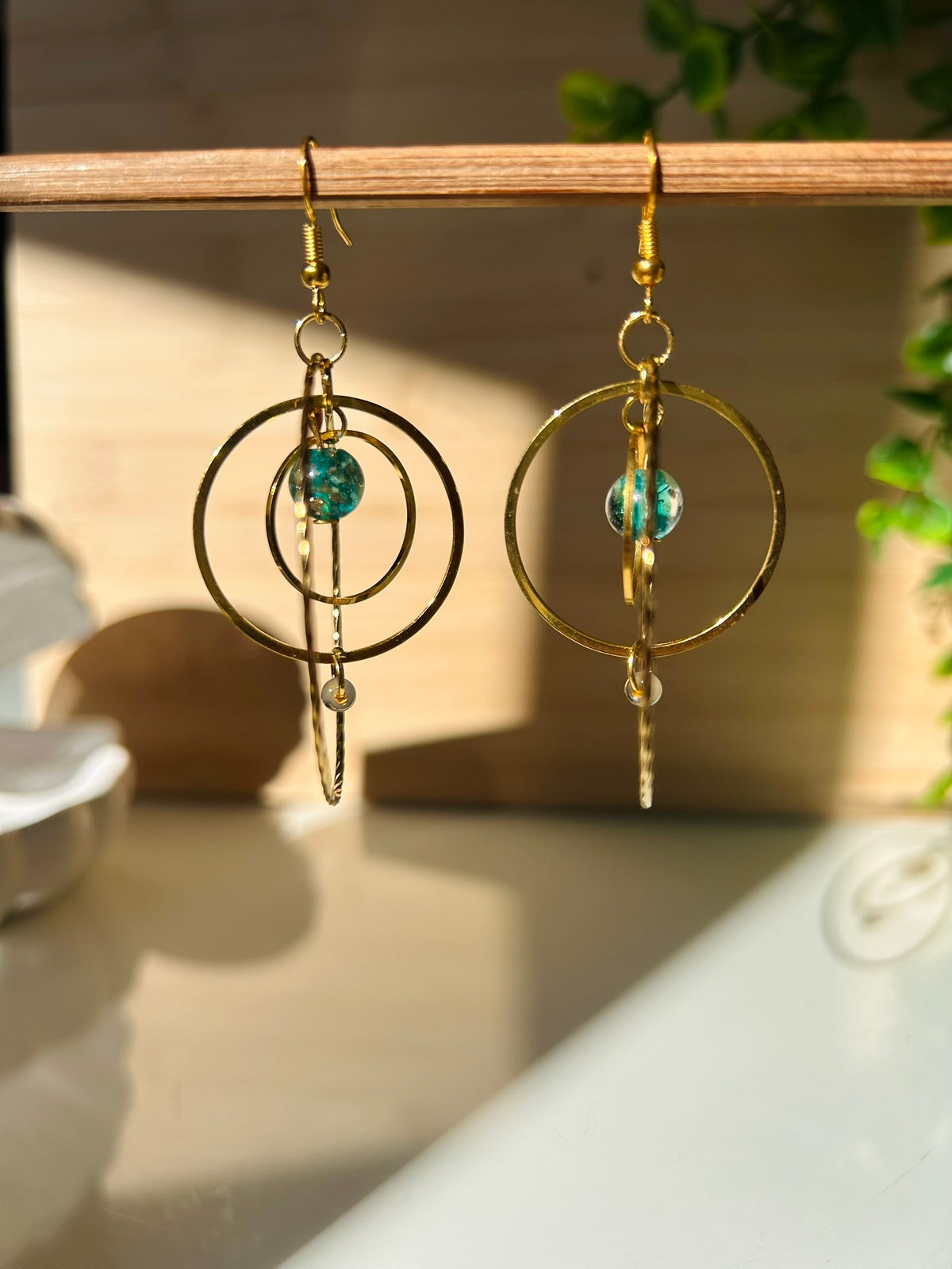 Boucles dans l’orbite - Perles en verre - acier inoxydable - Création unique - Mieleonor
