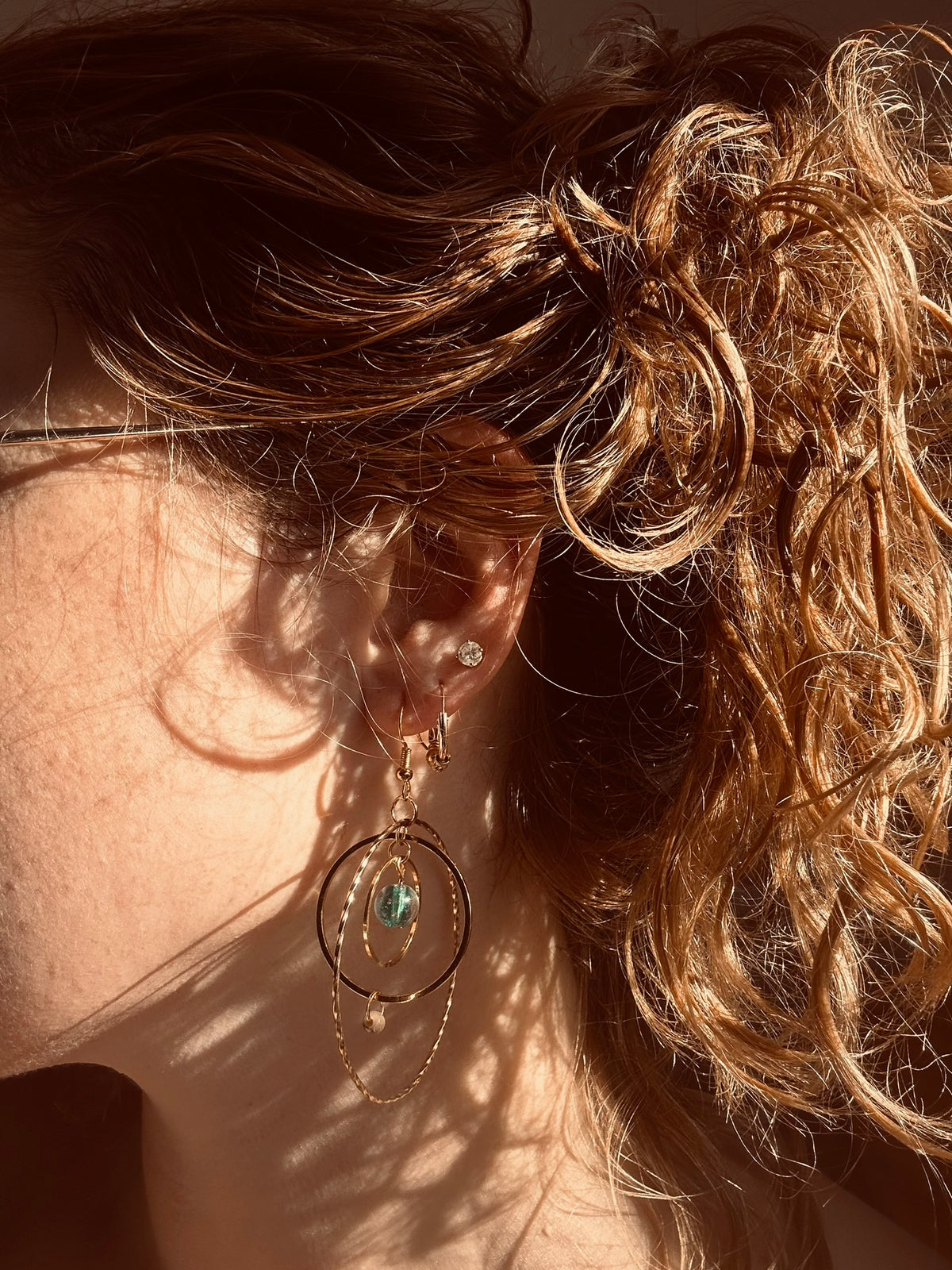 Boucles dans l’orbite - Perles en verre - acier inoxydable - Création unique - Mieleonor