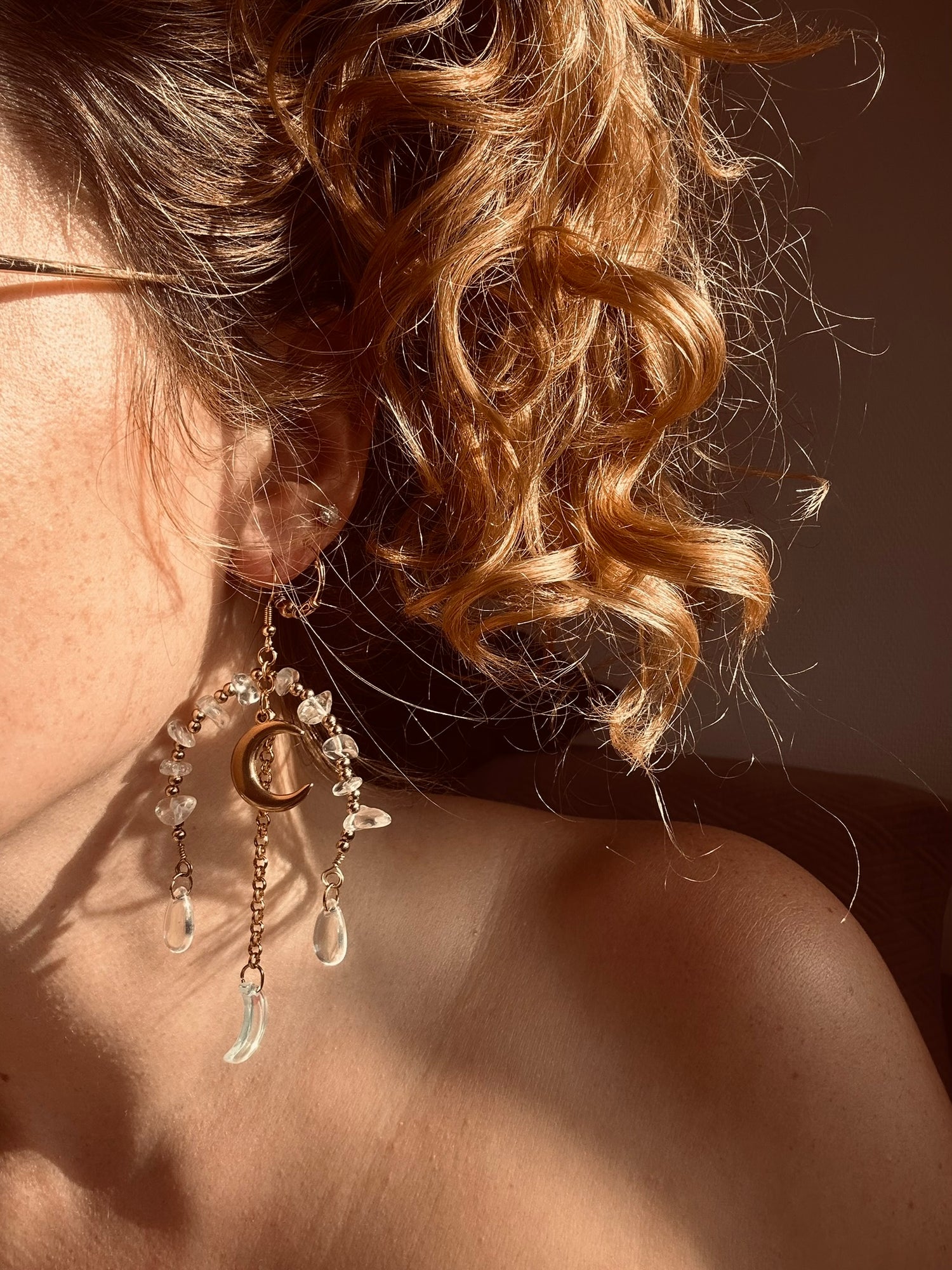 Boucles Des plans sur la comète - Perles en verre - acier inoxydable - Création unique - Mieleonor