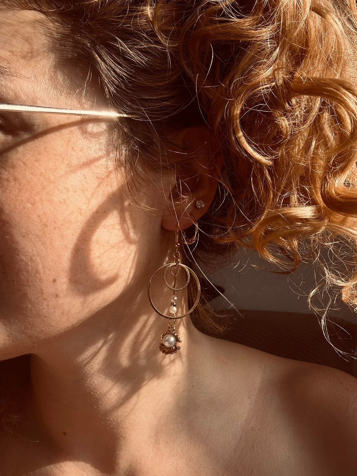 Boucles La perle précieuse - Perles en verre - acier inoxydable - Création unique - Mieleonor