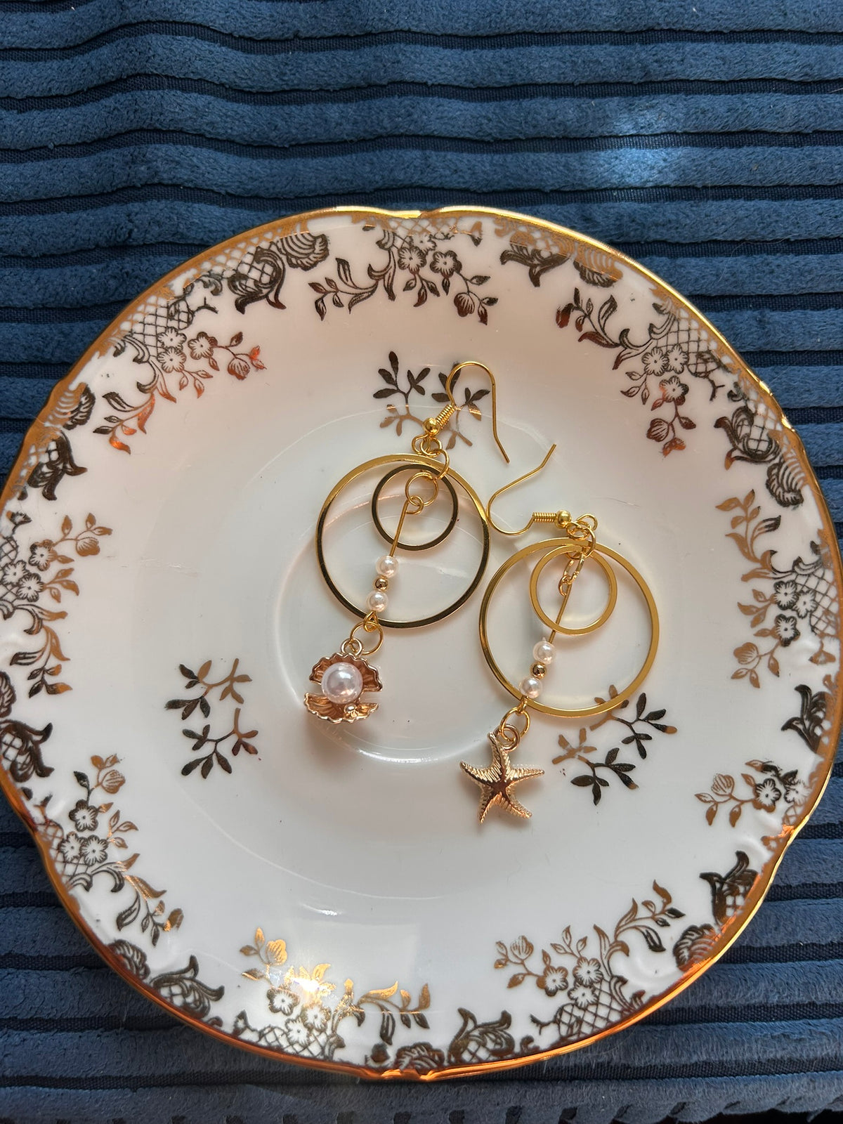 Boucles La perle précieuse - Perles en verre - acier inoxydable - Création unique - Mieleonor