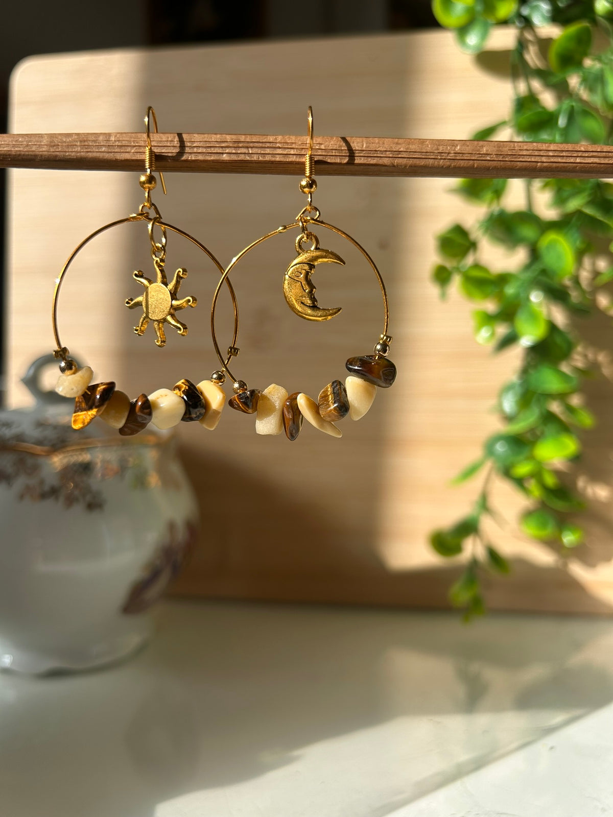Boucles Ames jumelles - Perles en verre - acier inoxydable - Création unique - Mieleonor