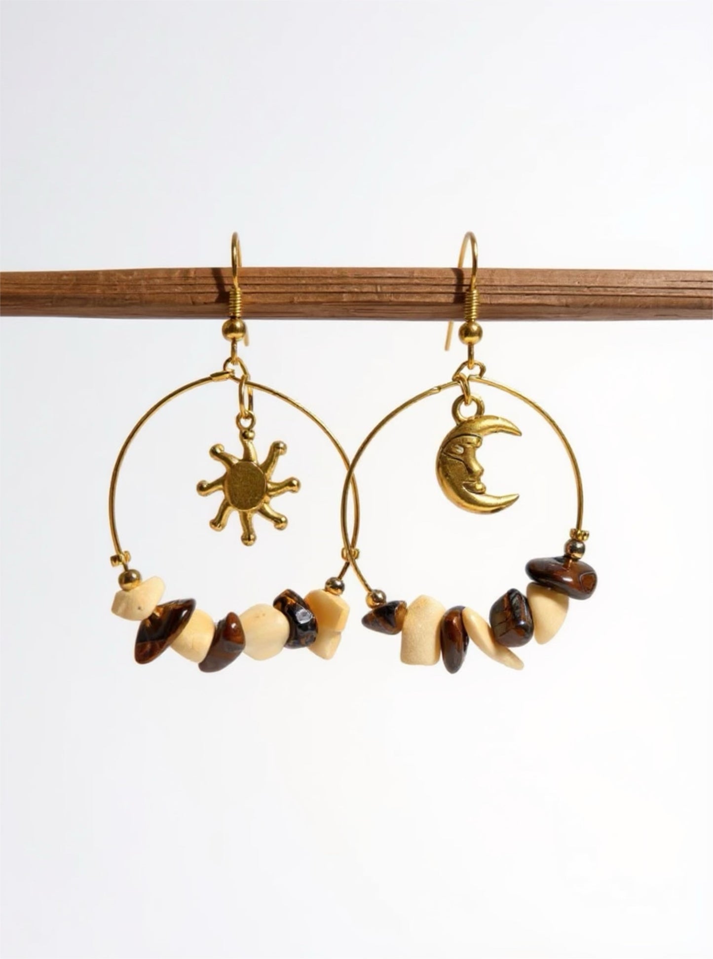 Boucles Ames jumelles - Perles en verre - acier inoxydable - Création unique - Mieleonor