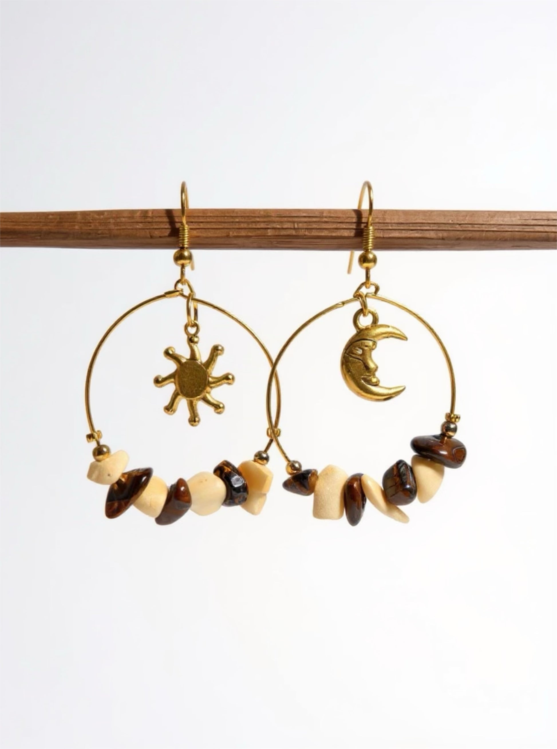 Boucles Ames jumelles - Perles en verre - acier inoxydable - Création unique - Mieleonor