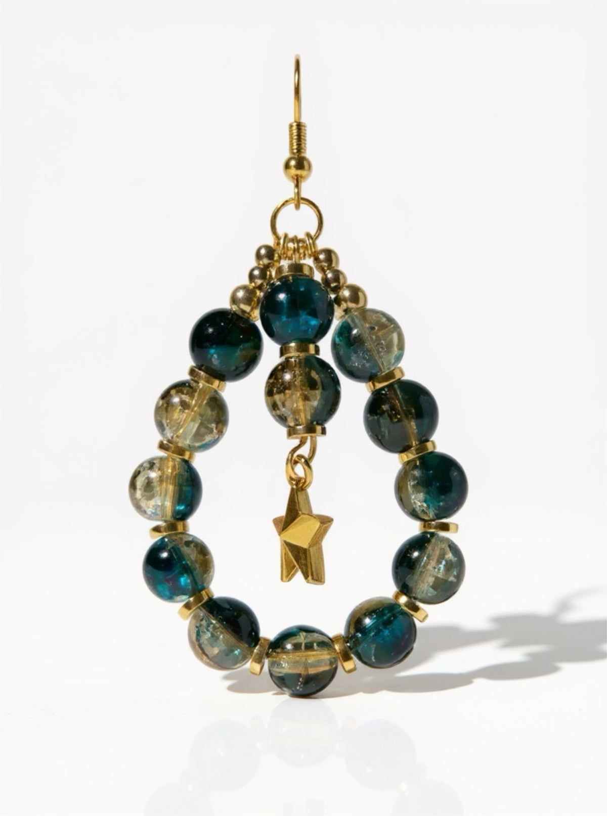 Boucles L'étoile dans les astres - Perles en verre - acier inoxydable - Création unique - Mieleonor