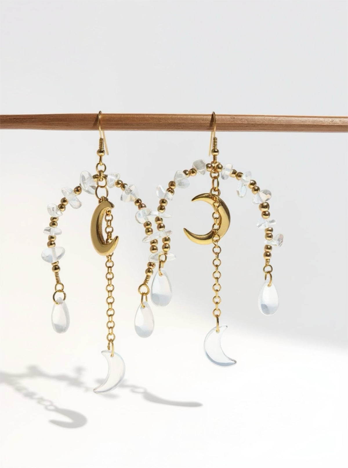 Boucles Des plans sur la comète - Perles en verre - acier inoxydable - Création unique - Mieleonor