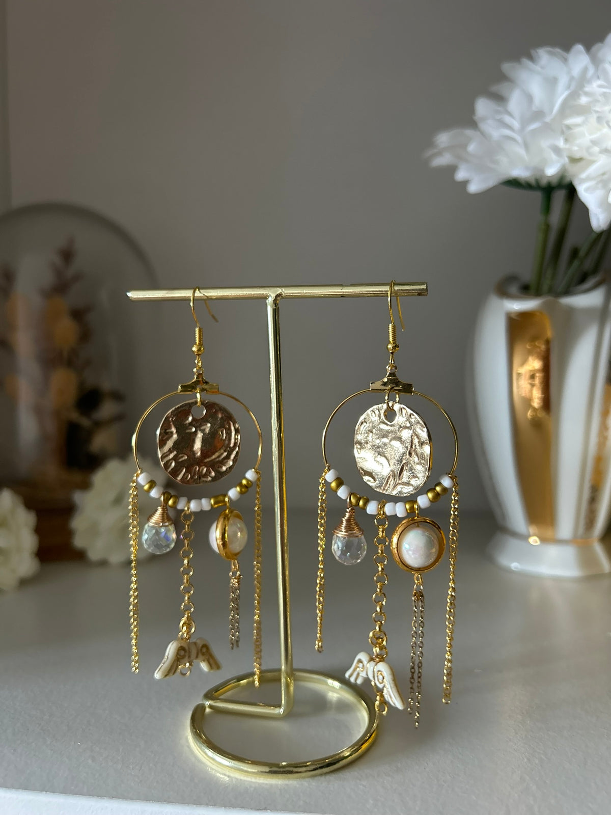 Boucles le grand final - Perles en verre - acier inoxydable - Création unique - Mieleonor