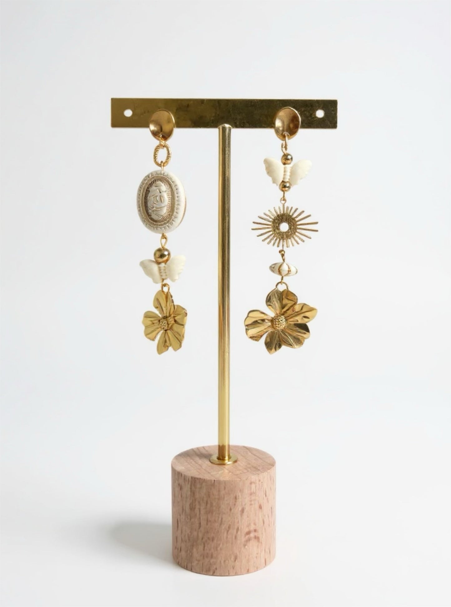 Boucles Rêverie sans fin - Perles en verre - acier inoxydable - Création unique - Mieleonor