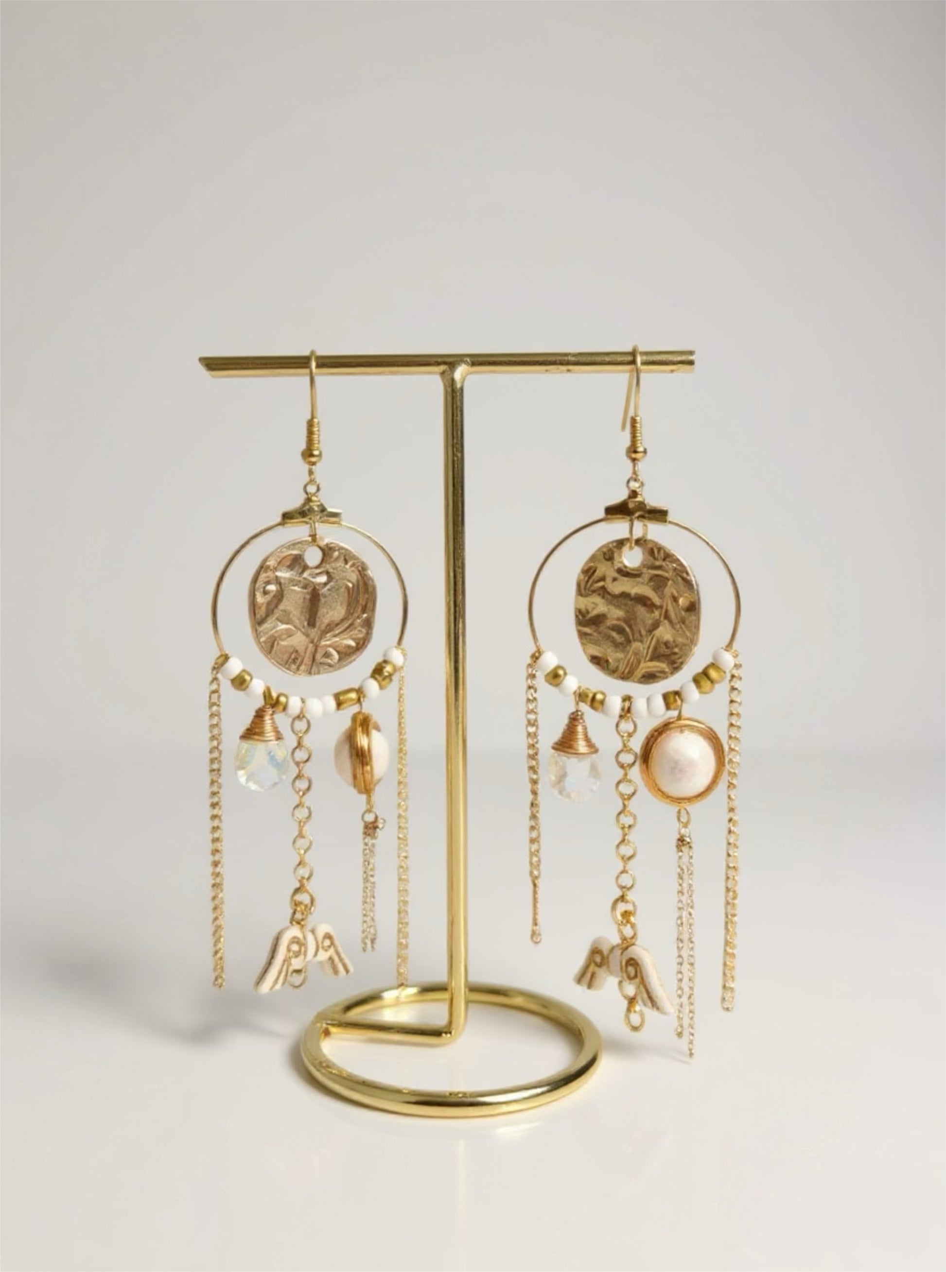 Boucles le grand final - Perles en verre - acier inoxydable - Création unique - Mieleonor