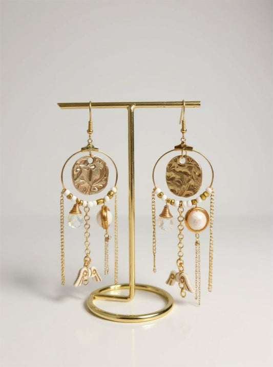 Boucles le grand final - Perles en verre - acier inoxydable - Création unique - Mieleonor