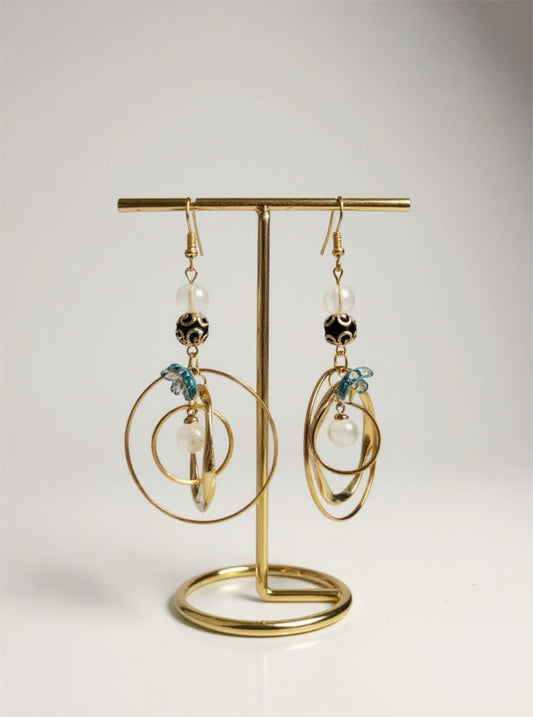 Boucles étoile de satine - Perles en verre - acier inoxydable - Création unique - Mieleonor