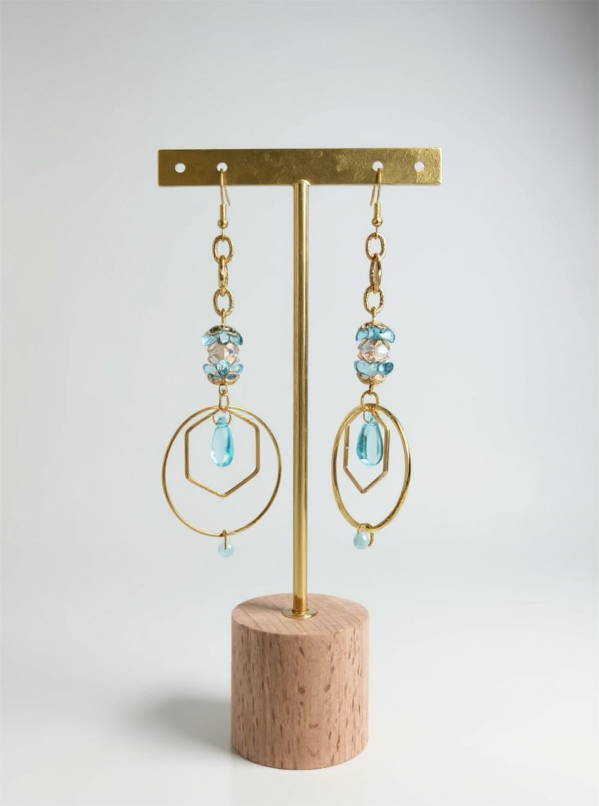 Boucles Parfum de diamant - Perles en verre - acier inoxydable - Création unique - Mieleonor