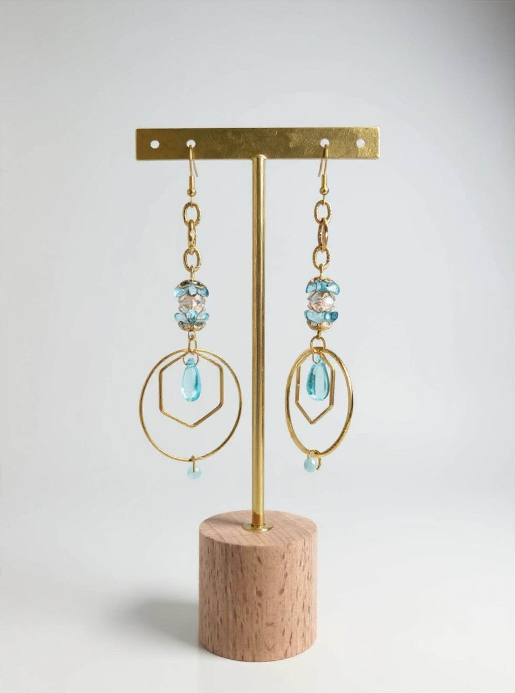 Boucles Parfum de diamant - Perles en verre - acier inoxydable - Création unique - Mieleonor