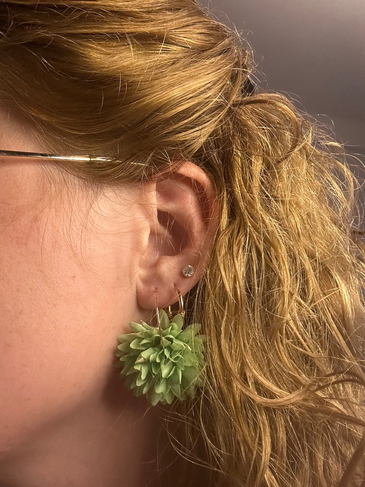 Boucles Jardin vert - Upcycling - acier inoxydable - Création unique - Mieleonor