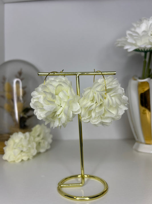 Boucles Jardin Blanc- Upcycling - acier inoxydable - Création unique - Mieleonor