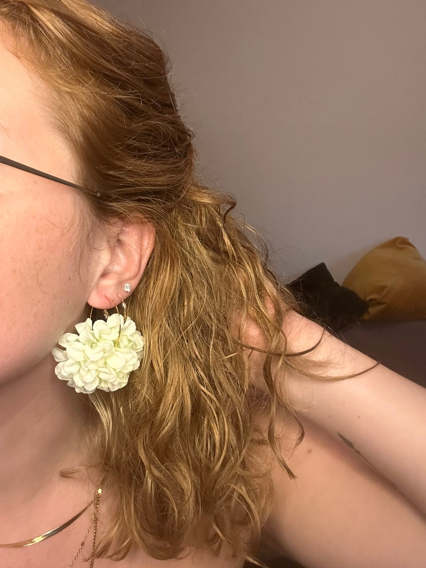 Boucles Jardin Blanc- Upcycling - acier inoxydable - Création unique - Mieleonor