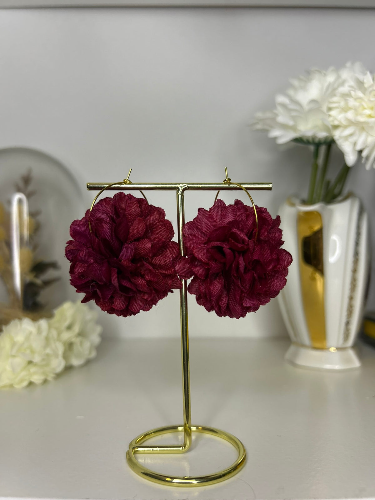 Boucles Jardin Bordeau - Upcycling - acier inoxydable - Création unique - Mieleonor