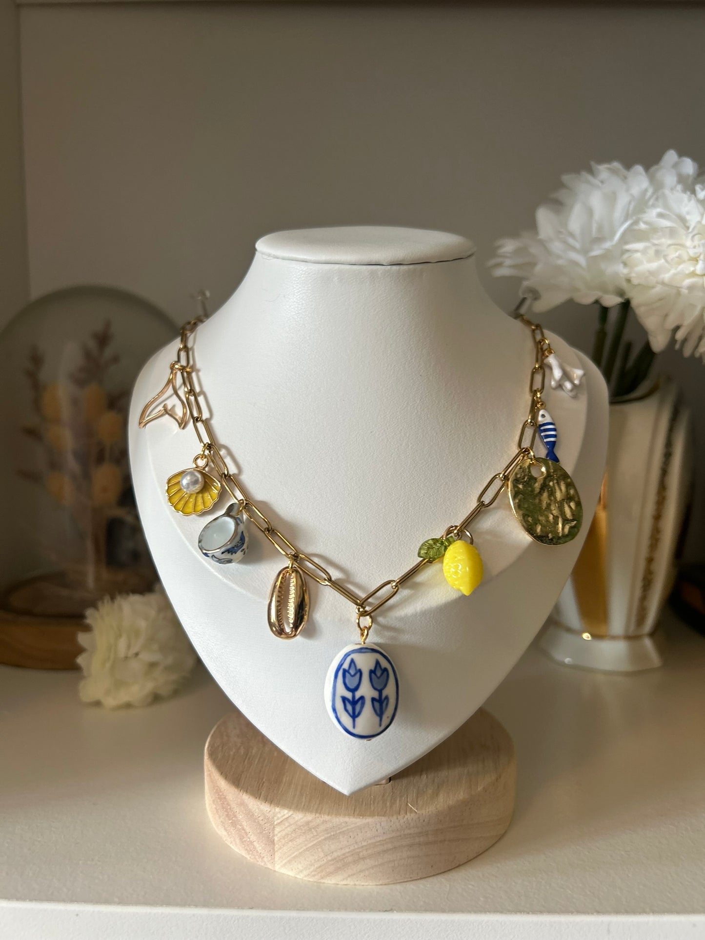 Collier Week-end en Sicile - Breloques et acier inoxydable - Mieleonor