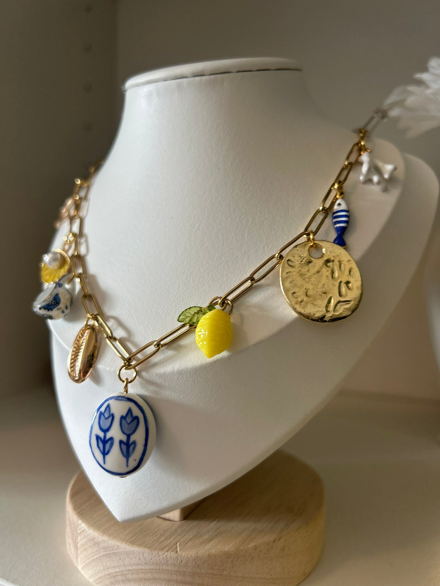 Collier Week-end en Sicile - Breloques et acier inoxydable - Mieleonor