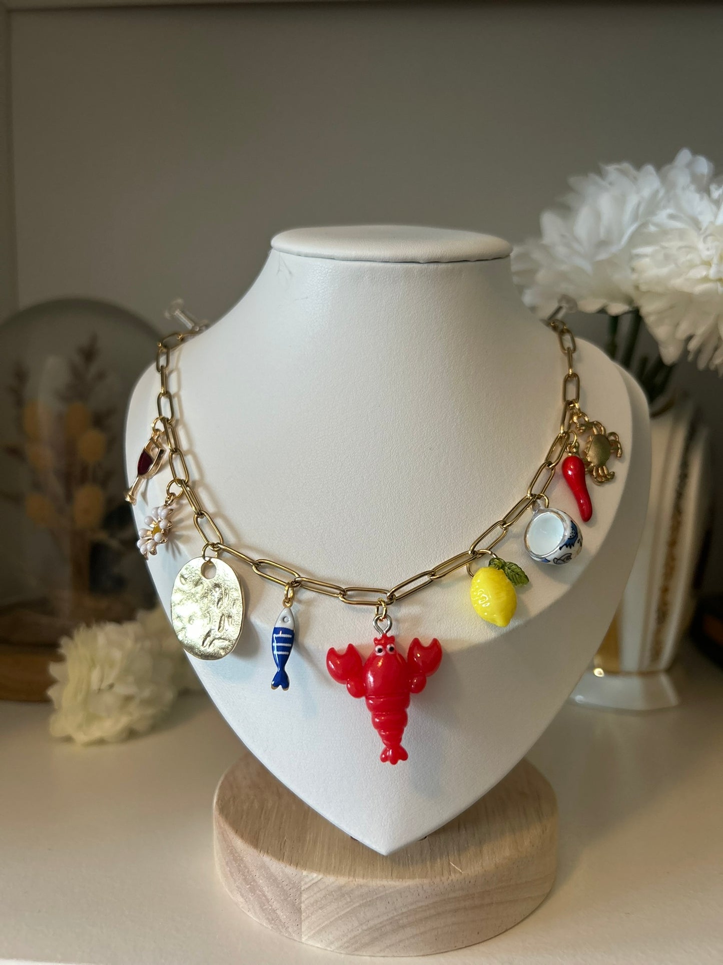 Collier Week-end a Porto - Breloques et acier inoxydable - Mieleonor
