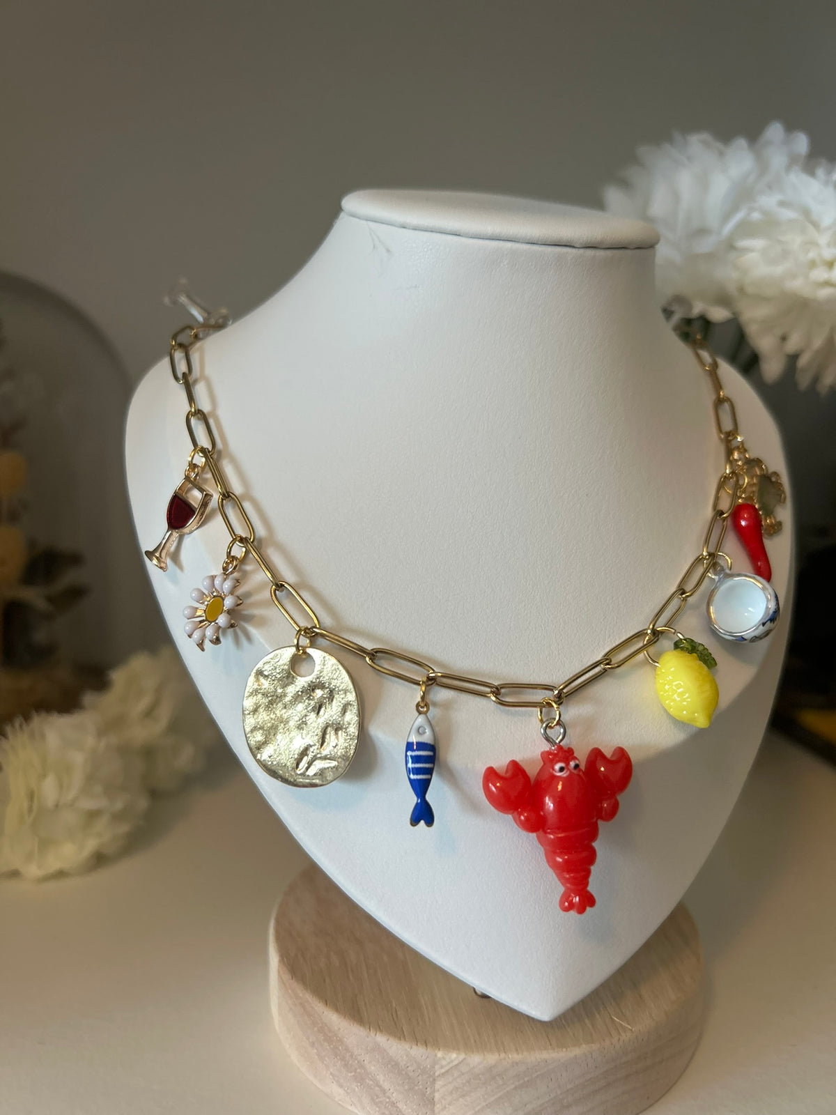 Collier Week-end a Porto - Breloques et acier inoxydable - Mieleonor