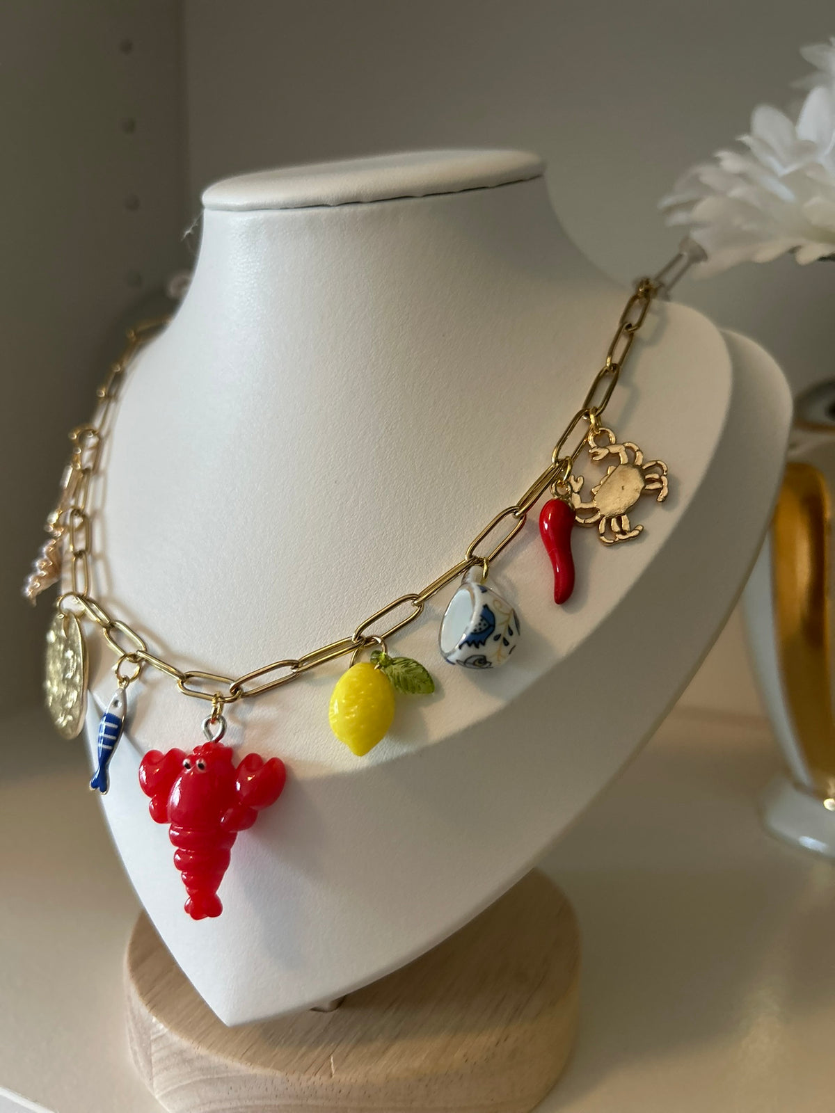 Collier Week-end a Porto - Breloques et acier inoxydable - Mieleonor