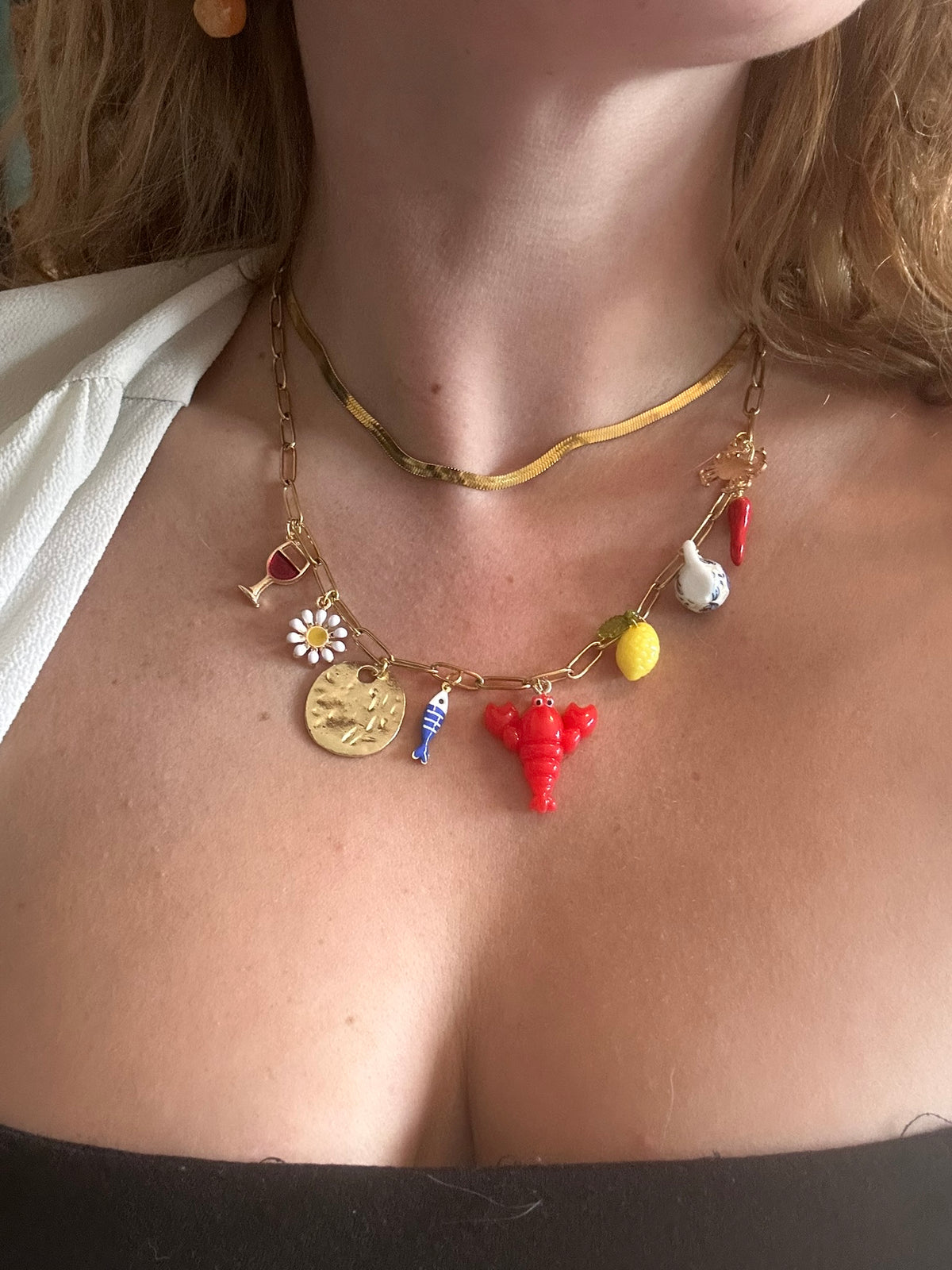 Collier Week-end a Porto - Breloques et acier inoxydable - Mieleonor