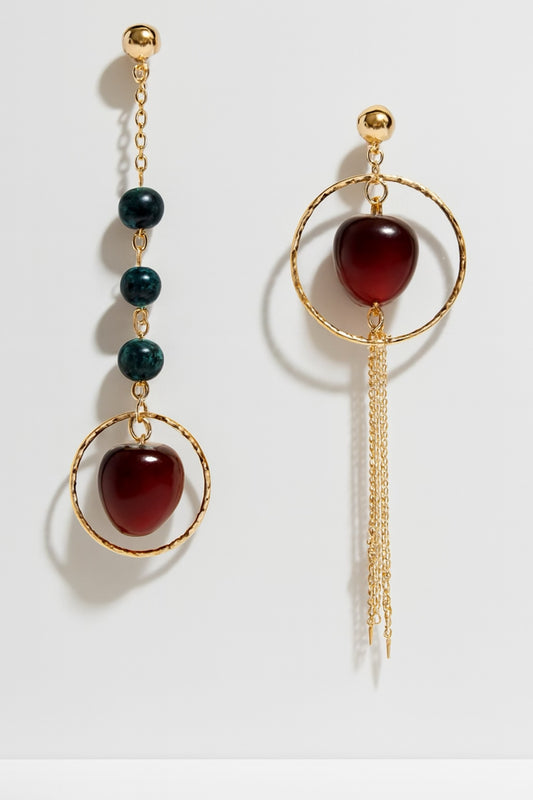 Kit DIY - niveau débutant - Boucles d'oreille rosée sur la pomme - Perle de verre et acier inoxydable - Mieleonor
